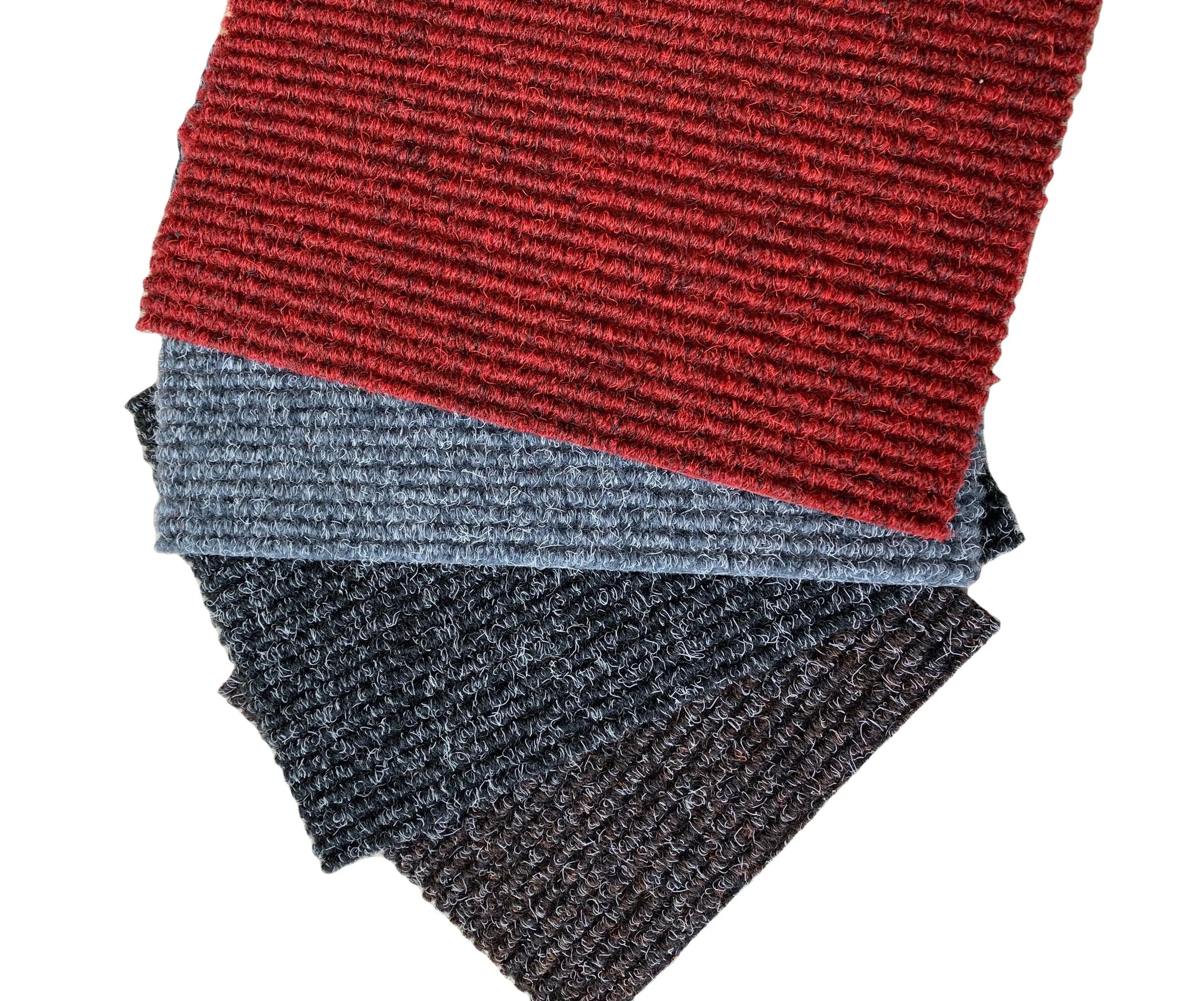 Wholesale Non Woven Outdoor Commercial Carpet With Ribbed Surface in Solid Color