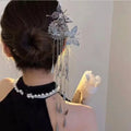 New Butterfly Love Flower Tassel Metal Hair Sticks for Women Hair Chopsticks Wedding Party Hairstyle Design Tools Gifts