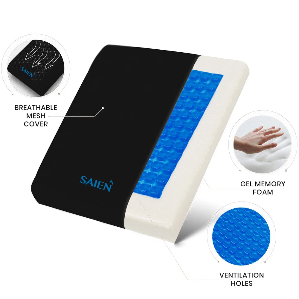 Hot Sale  Memory Foam TPE Gel Memory Foam Cushion Comfort Coccyx Orthopedic Bicycle Gel Cushion