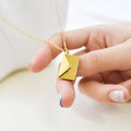 Romantic Couple Necklace Jewelry Stainless Steel Necklace Custom Engravable Envelope Pendant Necklace for Women