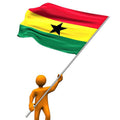 Ghana Flag Custom Logo Double-sided Polyester 3*5FT Flying Body Advertising Banner Promotional Product Printing
