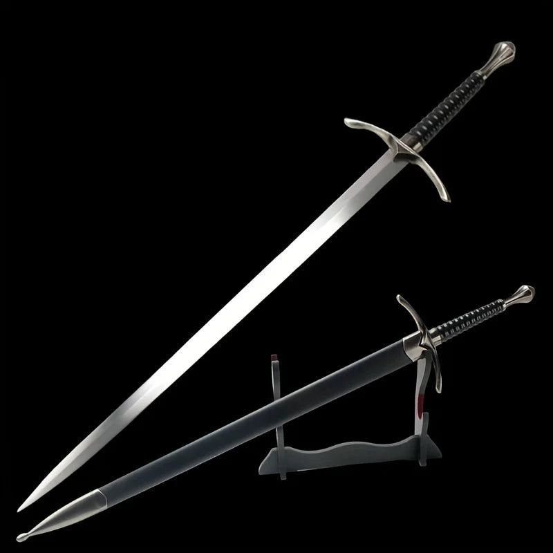 Medieval Sword High-end Handmade Gift with Sheath for Viking Enthusiastscosplay Prop Sword Stainless Steel Blade Not sharp