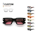 Acetate Sunglasses Manufacturer Nylon Lens Custom Sunglasses Acetate Vintage Women Retro Square Luxury Sunglasses Men