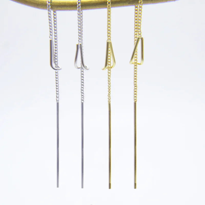 925 Silver Earrings Jewelry Gold Minimalism Charm Party Gift Handmade Thread Earrings for Women