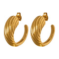 Supply Thread Hoop Earrings Waterproof Jewelry Women Stainless Steel Gold Earrings