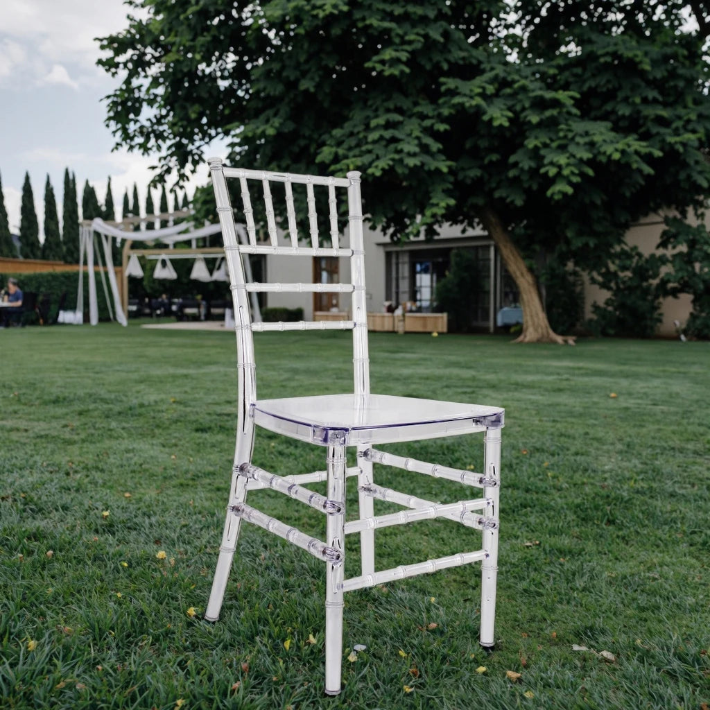 Wholesale Tifani Acrylic Chavari Chairs Clear Stackable PC Resin for Outdoor Events Hotels-Durable for Kitchen Restaurant Use
