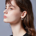 Wholesale Jewelry 925 Sterling Silver Rhodium Plated Circle Lotus Hoop Earrings for Women