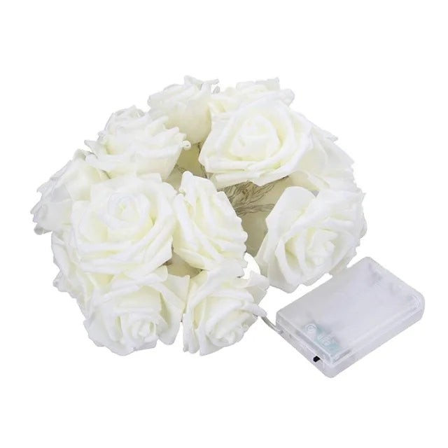 Battery String PVC Romantic Rose Flower 1m for Bachelorette Party Favors Wedding New Year 2024 Novelty Gifts