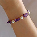 14k Gold Filled Healing Stones Bracelet for Children 4-5mm White Freshwater Pearl Amethyst Fashion Fine Chain Link Bracelets for