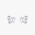 Ailmay Simple Butterfly Real 925 Sterling Silver CZ Stud Earrings for Women Simple Design Fine Hypoallergenic Jewelry