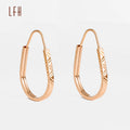 AU750 Personality 18k Pure Gold Water Drop Earrings Women Gold Earrings 18k Real Huggie Hoop Earrings