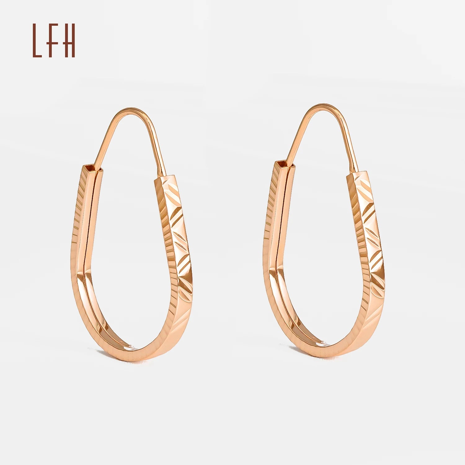 AU750 Personality 18k Pure Gold Water Drop Earrings Women Gold Earrings 18k Real Huggie Hoop Earrings