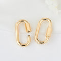 Factory Wholesale Brass 14K Gold Plated Oval Screw Brass Buckle Fashion Hiking Clasp Used for Jewelry Making Accessories