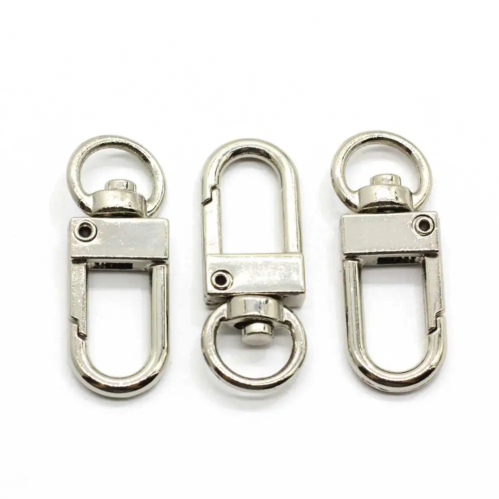 Golden Argent Color Swivel Lobster  Key Chain Clasp With Key Rings for DIY Handbag Hanging Accessories