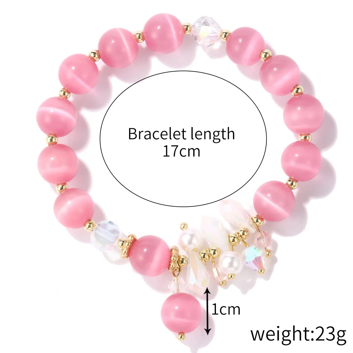 AA016183 Colorful Crystal Beads Bracelets Princess Cute Cartoon Butterfly Flower Charm Bracelets for Teen Girls Gift Jewelry