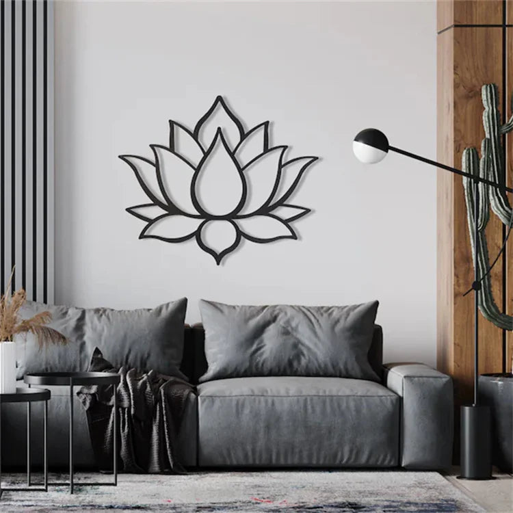 Yoga Decor Wall Decorations for Home Metal Crafts Wall Hanging Living Room Lotus Flower Wall Decor