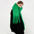 Polyester Winter Women Cashmere Scarf Classic Soft Winter Warm Thick Big Tassels Scarf