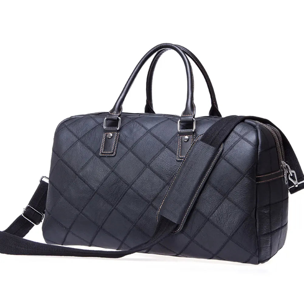 Men's Handbag Genuine Leather Large Capacity Sports Gym Luggage Bag Travel Duffel Bag