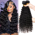 Wholesale Brazilian Human Hair Bundles Deep Water Wave Remy Round Head Natural Color Remy Bundles Human Hair 10~30 in Stock