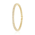 14K Gold Plated Silver Tennis Bracelet Cubic Zirconia Classic Tennis Bracelet Gold Bracelets for Women