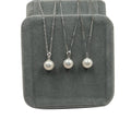 18 Inch  Wholesales 925 Silver Wave Chainbox Natural Pearl Pendant Necklace 9-10 mm Nature Freshwater Perfect Round Pearl