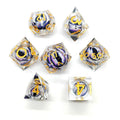 Hot Sale RPG DND Resin Dice Set Customized Polyhedral Eye of the Dragon Die Sharp Edge Core with Dice Cup in Stock