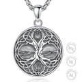 Vintage Design 925 Sterling Silver Nordic Viking Yggdrasil Tree Amulet Pendant Necklace for Wedding Anniversary Gift Unisex