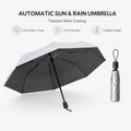 Automatic Sun & Rain Umbrella Titanium Silver Coating UV Protection Windproof Foldable Umbrella with Custom Logo Bulk
