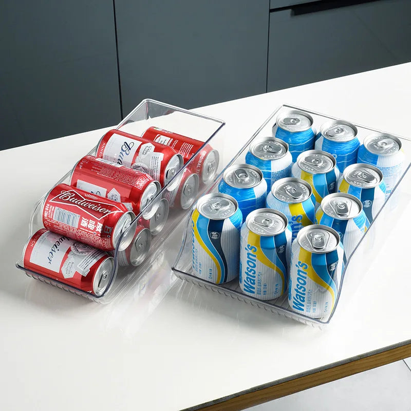 Kitchen Clear Plastic Beverage Bottle Storage Dispenser Box Pop Soda Can and Drink Dispenser