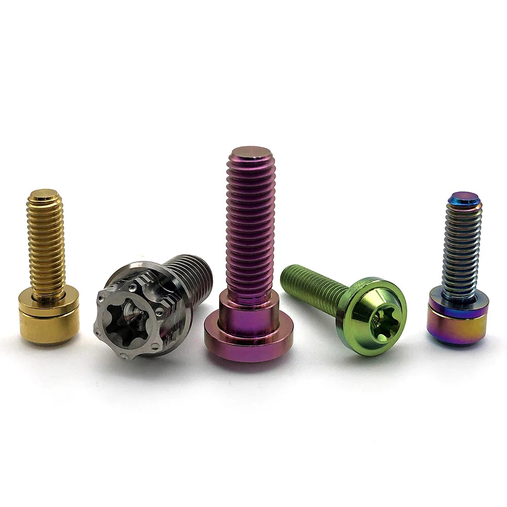 Gr5 Anodized Colored M3 M4 M5 M6 M7 M8 M10 Bicycle Motorcycle Titanium Screw