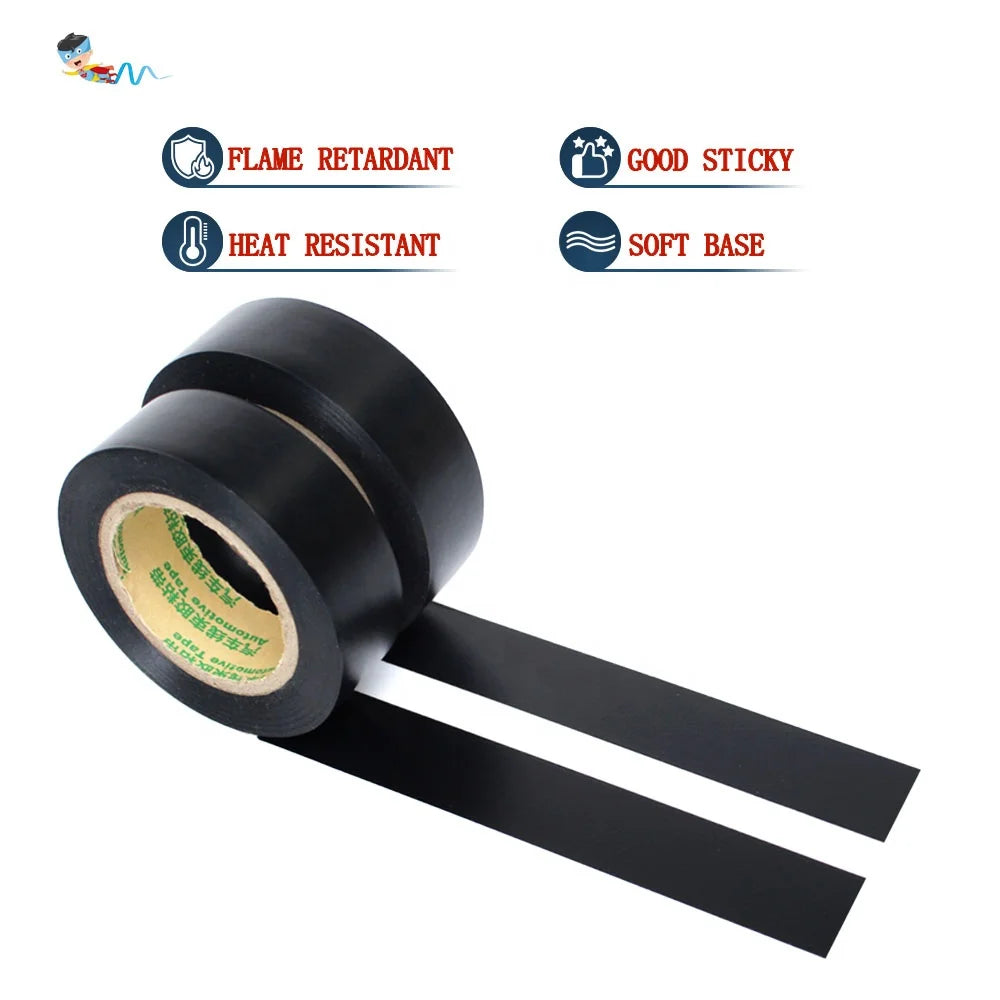 2- Flame Retardant PVC Film Base Auto Car Engine Wiring Wrapping Automotive Wire Harness Self Adhesive Tape MegaBDM