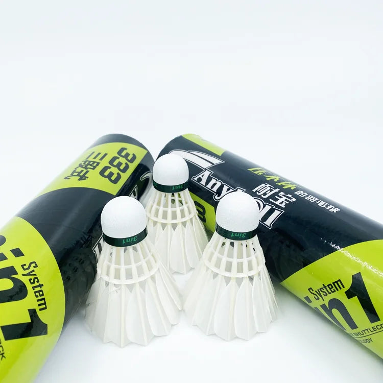 Wholesale 3in1 Badminton Shuttlecock High Durability Long Life Straight Duck High Quality Sports Equipment Goose Nylon PU