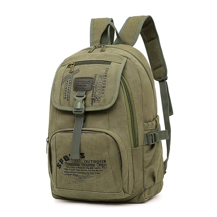 Classic Vintage Canvas Backpack for Men Fashion Sports Hiking Camping Gear Plain Wholesale Vintage Canvas Backpack