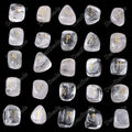 Natural Engraved Runes Futhorc 25 Gemstone Clear Quartz Set Crystal Divination Meditating Stone Set