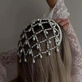 Girls Headbands Mesh Hat Headband Pearl Decor Stylish Fashion Headwear for Women Girls