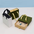 Wholesale Custom Rectangle Sliding Drawers Luxury Jewelry Packaging Gift Box Paper Slider with Necklace Handle