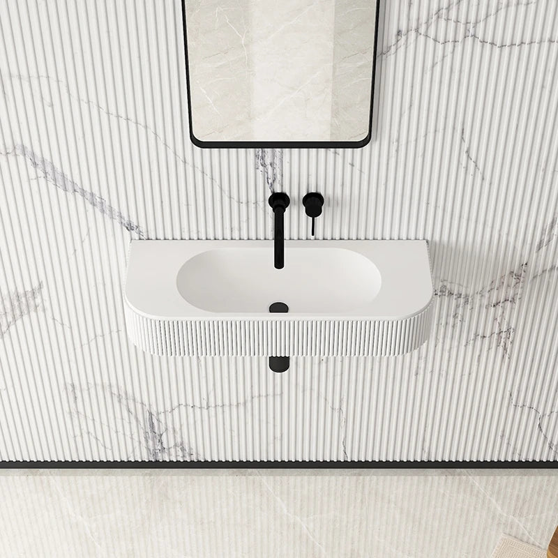 Decorated Small Solid Surface Artificial Resin Stone Wall Hung Mount  Bathroom Color Hand Wash Basin Sinks