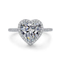 JZ1480 925 Sterling Silver 5A Heart Cut Crystal Zircon Engagement Rings for Women Elegant Wedding Party Jewelry Anniversary Ring