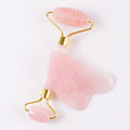 Diy Face Jade Eye Roller for Sleeping with Rose Quartz Sawtooth Jade Roller and Gua Sha Skin Care Serum