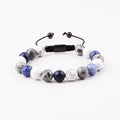 New Design 10mm Natural Stone Howlite Sodalite Map Jasper Handmade Macrame Adjustable Bracelet Men JBS12609