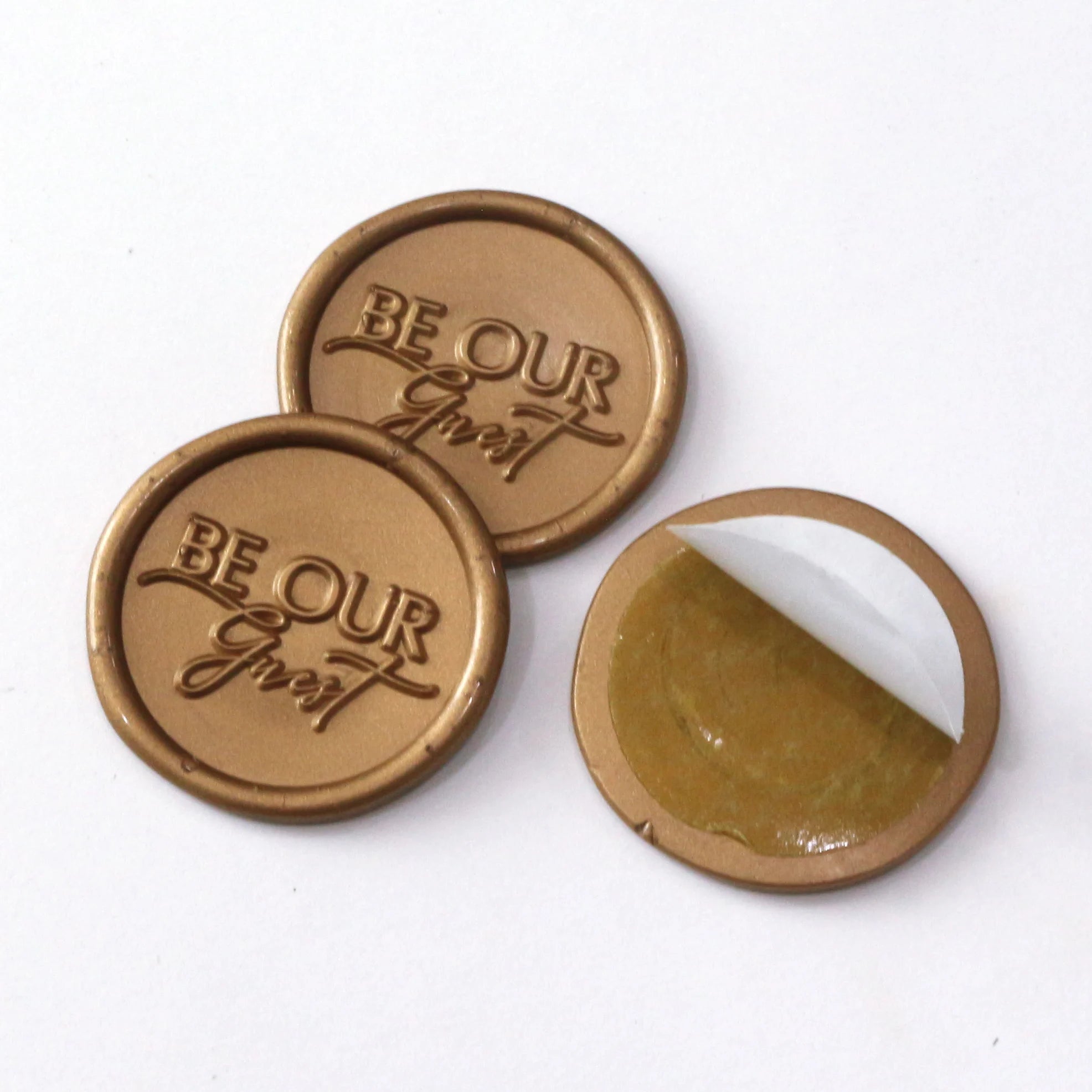 Elegant Design Gold Color Be Our Guest Self-adhesive Wax Seal Stickers for Gifts and Boxes and Bottles