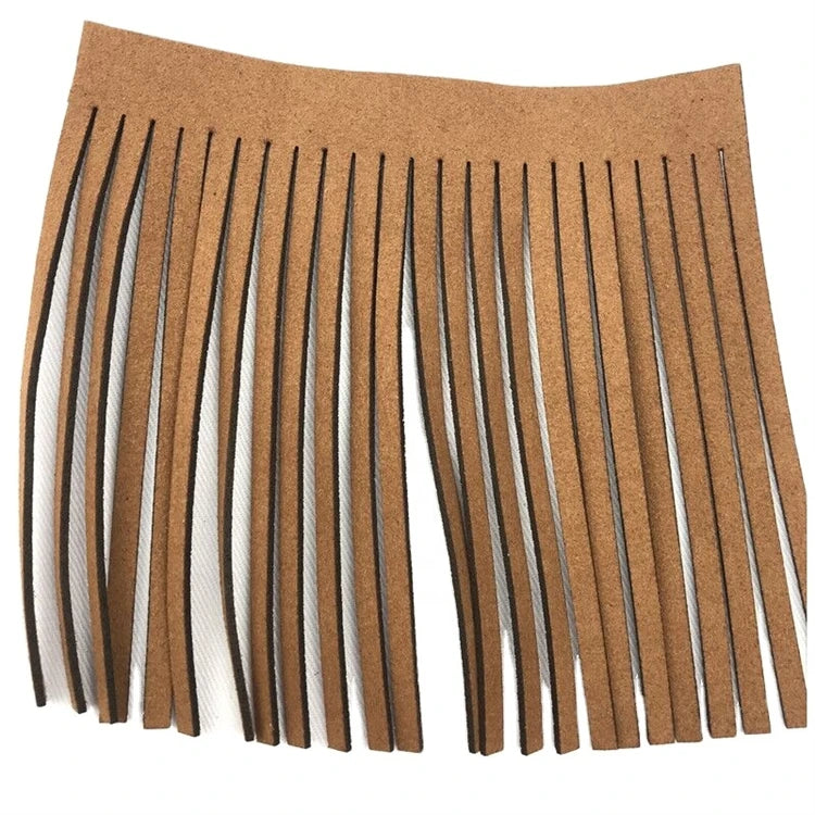 Wholesale Eco-Friendly Fashionable Black Leather Tassel Fringe Trim Colorful Best Long Dress Trim for Garments & Decorative Use