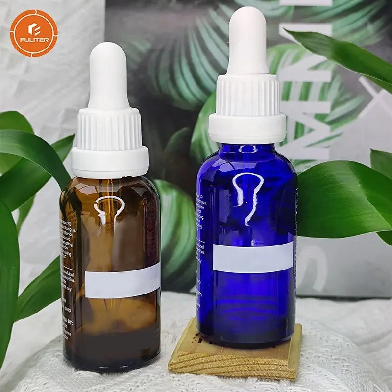 30ml Glass Oil Empty Luxury Amber/Blue Dropper Bottle