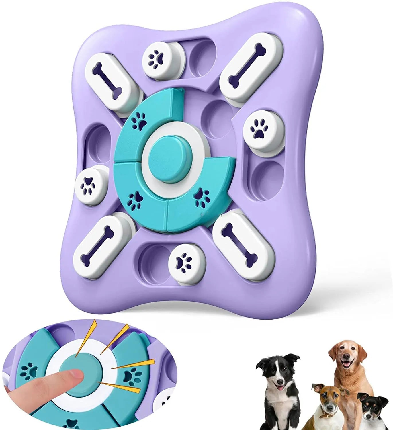 OEM Luxury Level 3 Durable Silicone Reduce Anxiety Interact New Dog Food Puzzle Feeding Toys for IQ Training