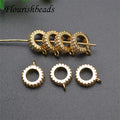 High Quality Anti Rust Color Remain 18K Gold Plated Copper CZ Pave Round Spacer Beads for Jewelry Bracelet Making