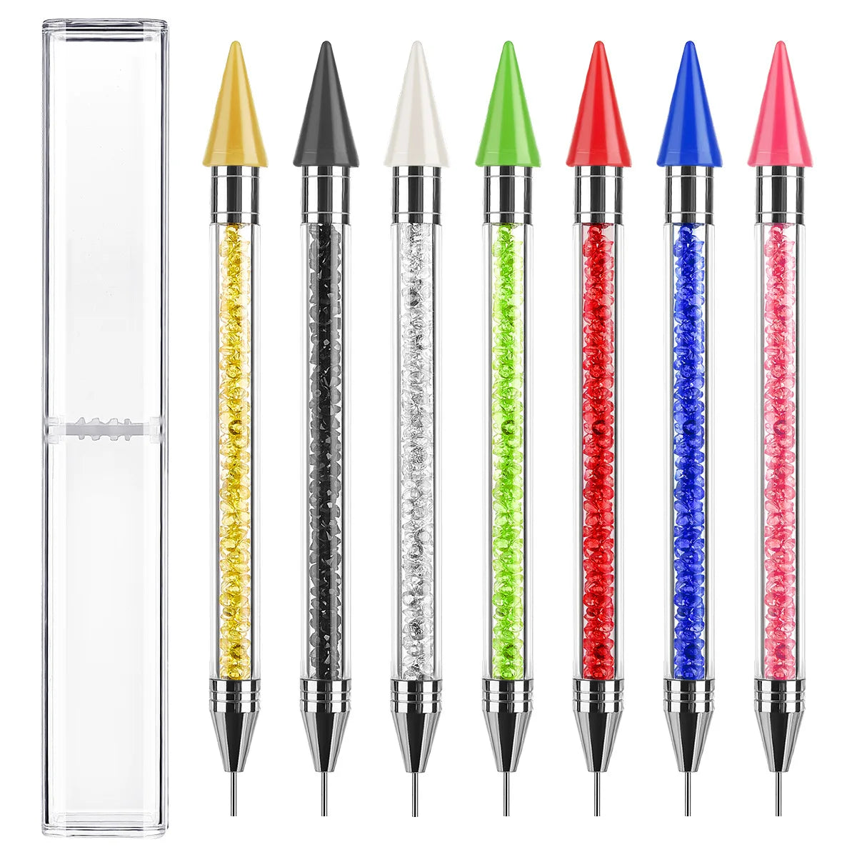 1pcs Dual-Head Crystal Wax Pencil Double Use Gem Rhinestone Picker/Dotter for Nail & Jewelry Tools