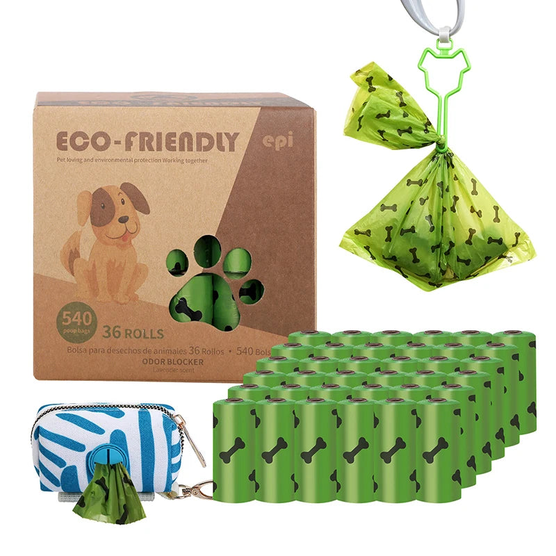 36 Rolls EPI Biodegradable Dog Poop Bags Dispenser Environmentally Friendly with Custom LOGO OEM Dog Waste Bag