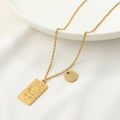 18k Pvd Gold Double Side 12 Zodiac Sign Necklace Pendants Stainless Steel Necklace Jewelry
