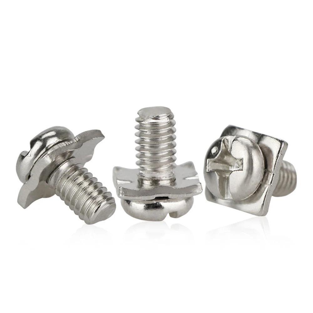 Nickel Plated Stainless Steel Combination Screws Pan Head M2 M2.5 M3 M3.5 M4 Inch/Metric
