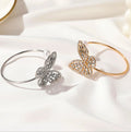 Hollow Zircon butterfly Exaggerated Pearl Crystal Opening Adjustable Bracelet